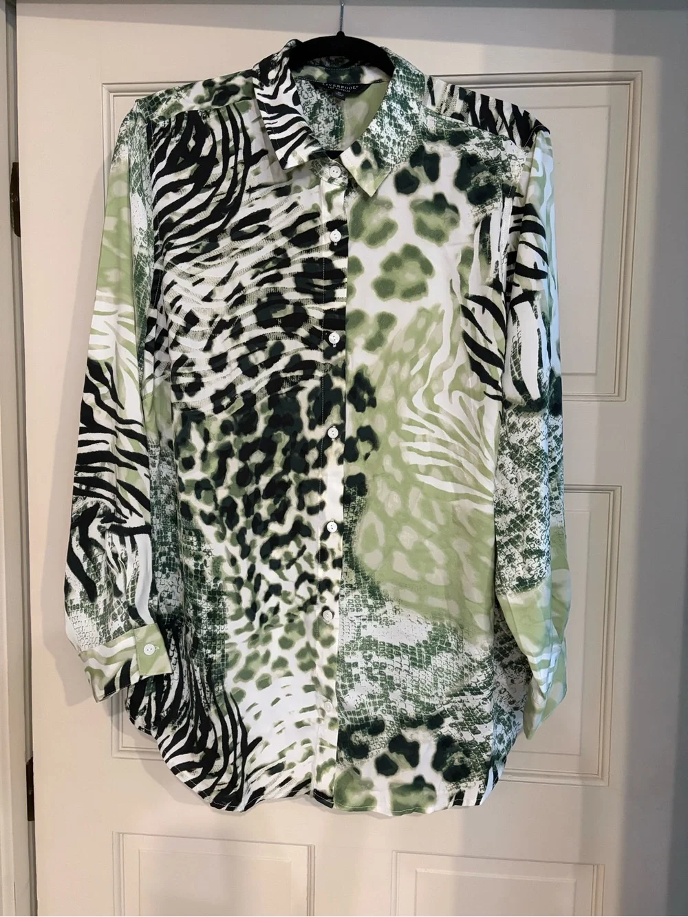 Liverpool Green and Black Animal Print Shirt